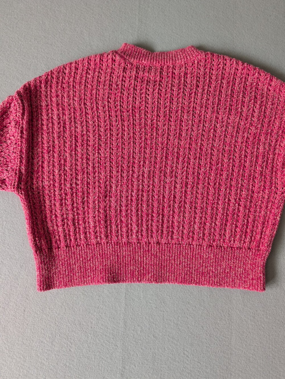 Rag & Bone Edie Open Stitch Pink Knit Crewneck Cotton Blend Sweater Sz Small image 5